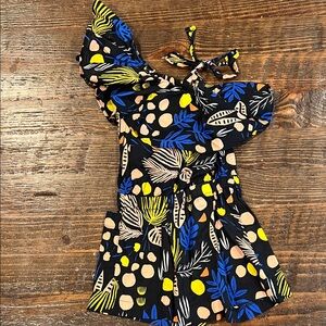 Anthem of the Ants Black and Blue Tropical Romper